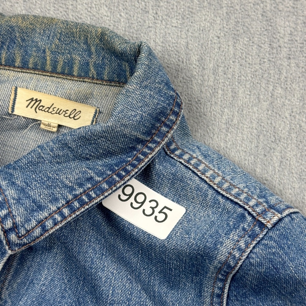 Madewell Denim Trucker Jacket Womens Medium Blue Western Workwear Jean Button Up - Picture 9 of 9